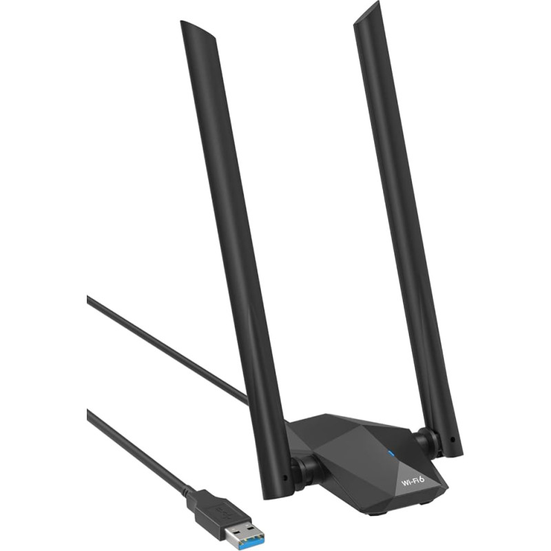 BrosTrend AX1800 WiFi 6 WLAN Stick Linux kompiuteriui ir Raspberry Pi 2+ su Ubuntu, Mint, Debian, Kubuntu, Lubuntu, LMDE, Mate, PureOS, Windows 11/10, didelio stiprumo USB WLAN adapteris, dviejų dažnių 5GHz + 2.4GHz
