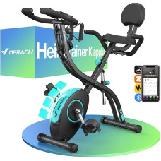 MERACH 4-in-1 sulankstomas treniruoklis su LCD monitoriumi ir rankinio pulso matavimu, magnetinis ergometrinis treniruoklis su patogia sėdynės pagalvėle, fitneso dviračiai namams, taupantys erdvę