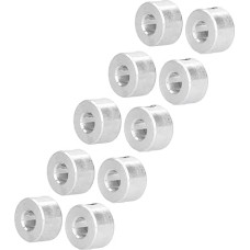 Metal Shaft Sleeve, Pack of 10 Shaft Sleeves, 6 mm Aluminium Alloy, High Strength, Good Balance, Wear-Resistant, Sturdy, Adjusting Screw Shaft Sleeve, Clamp On