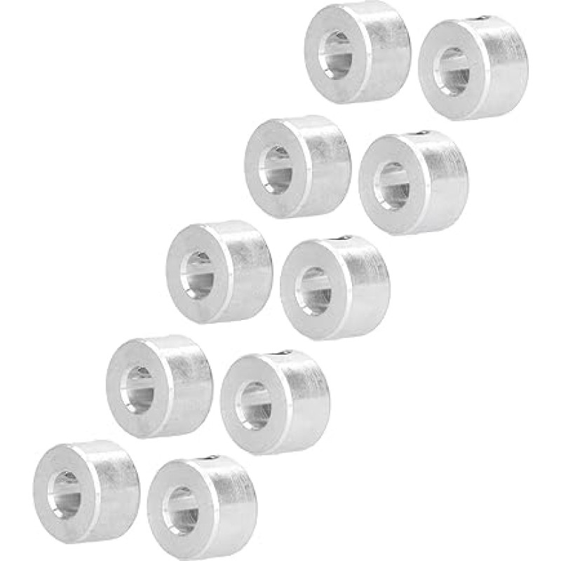 Metalinė veleno įvorė, 10 vnt., 6 mm aliuminio lydinio, didelio stiprumo, gerai subalansuota, atspari dėvėjimuisi, tvirta, reguliuojamojo sraigto veleno įvorė, užspaudžiama