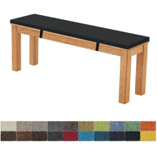 FIOVIP Bench Cushion, Bench Cushion, 80 x 30 x 3 cm, Removable, Washable, Double Non-Slip, Highly Elastic, Suitable for Garden Benches, Swings, Patios, Indoor Benches (Black)