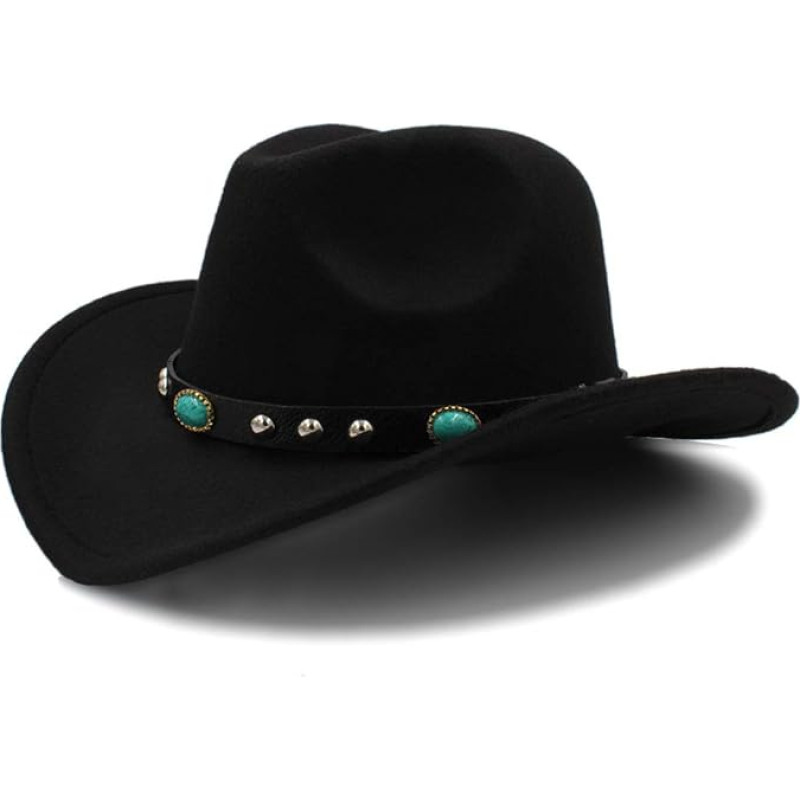 Moterų skrybėlės, kaubojaus skrybėlė Džiazo skrybėlė Atvykimas Mada kaubojiška skrybėlė moterims Šalies kostiumai Cowgirl Roll Up skrybėlė