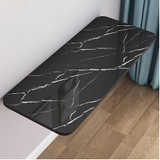 Zusammenklappbarer Esstisch, Wandmontage, multifunktional, 100 x 50 cm, versteckter Schreibtisch, platzsparend, Werkbank, schwarzes Stein-Finish, perfekt für Arbeitszimmer und kleine Räume (90 x 50 cm