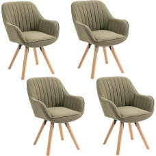 MEUBLE COSY Sukamosios valgomojo kėdės, 4 kėdės, virtuvės kėdės, minkštos kėdės, sukamosios kėdės su porankiu, fotelis, makiažo kėdė, pagamintos iš audinio, medžio masyvo kojos valgomajam, svetainei, gyvenamajam kambariui