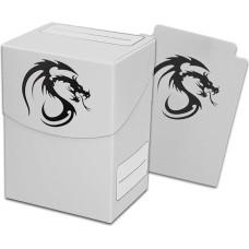 9 ct. - BCW baltos spalvos dėžutė su atitinkama pertvara, skirta kolekcionuojamoms žaidimų kortelėms, pvz., Magic the gathering MTG, Pokemon, Yu-Gi-Oh ir kt. Juodojo drakono grafika, skirta 80 kortelių su įmautėmis. by BCW