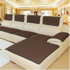 Storas neslystantis sofos užvalkalas, įvairių dydžių apsauginis sofos užvalkalas, sofos rankų užvalkalai, odinės sofos užvalkalai, parduodami vienetais, tamsiai rudi, 60 x 150 cm (24 x 59 coliai)