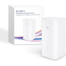 5G CPE 5, H155, 5G Router SIM, Wi-Fi 6 AX3000, DL 3600 Mbit/s/UL 500 Mbps, 9 dBi Antenna with High Gain, LAN/WAN Connection, WiFi Diagnostics, Home Broadband Mesh+, 30 Months Warranty