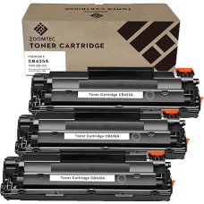 ZOOMTEC atsarginės HP CB435A 35A tonerio kasetės spausdintuvams HP Laserjet P1005 P1006 P1007 P1008 P1009 (3 x juodos spalvos)