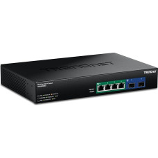 TRENDnet, TPE-BG5062, 6-Port 2.5G GaN Power PoE++ Switch with 10G SFP+ Ports (240W), 4 x 2.5G PoE++ Ports, 2 x 10G SFP+ Ports, 240W, 60Gbps