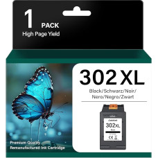302 XL juodos spalvos rašalo kasetė, skirta HP 302 spausdintuvo kasetėms, juoda, suderinama su HP 302 XL su Envy 4520 4522 4525 4527 DeskJet 3630 3636 3638 3639 OfficeJet 3831 3830 3833, pakuotė po 1 vnt.