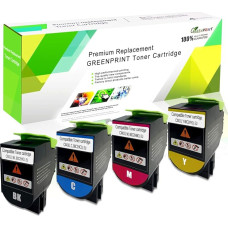 GREENPRINT 4 spalvų suderinamos tonerio kasetės CX410 CX510 didelės talpos 4000 puslapių BK 3000 puslapių CMY, skirtos Lexmark CX410de CX510de CX410dte CX410e CX510dthe CX510dhe spausdintuvams