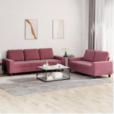 ZEYUAN 3201904 2 dalių sofos komplektas Vyno raudonas audinys, poilsio sofa, sofos ir kušetės, relaksacinė sofa, sofa svetainei, sofa su