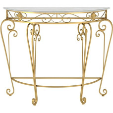 Elegantiškesnis pusmėnulis-konsolentinis su dirbtinio šarvo plokšte, felsplytėmis ir metalinėmis plokštelėmis su šoninėmis apdailos detalėmis - šmaikštus minkštasuolis kambariui, kambariui ir patalpoms (aukso spalvos, 60 x 70 cm)