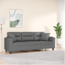 CIADAZ 3200979 3 vietų sofa su pagalvėle, tamsiai pilka, 180 cm, mikropluošto audinys, poilsio sofa, sofos ir kušetės, poilsio sofa, svetainės sofa, sofa su - 3200979