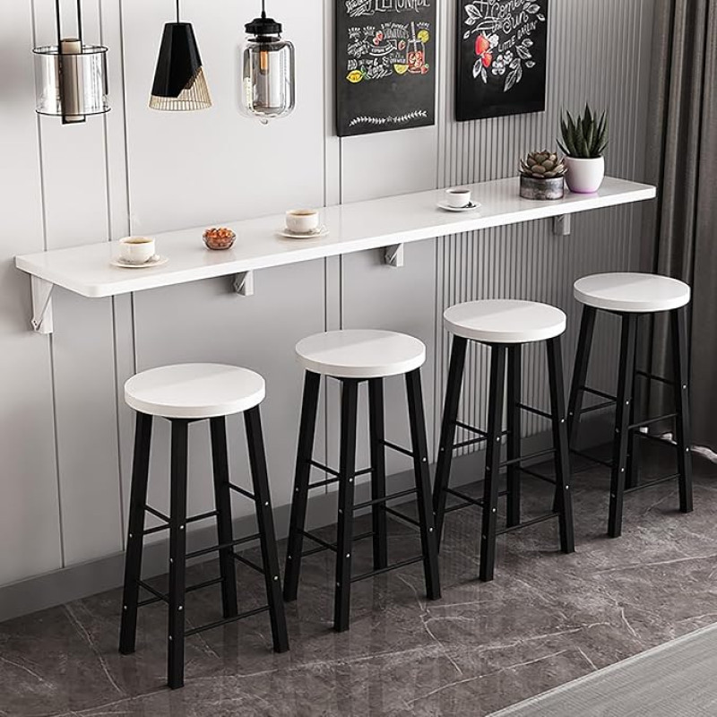 Sieninis sulankstomas stalas Erdvę taupantis medinis valgomojo stalas su lašelinėmis virtuvės barui ir arbatos parduotuvei Lengvai montuojamas ir naudojamas, puikiai tinka mažoms erdvėms