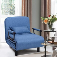 Sulankstoma sofa lova 3 in 1 Konvertuojamas Recliner kėdė su pagalvėlėmis ir ratukais Vidinė viengulė lova Svečių lova Lounge Futon sofa namų biurui Miegamojo kambarys Gyvenamasis kambarys