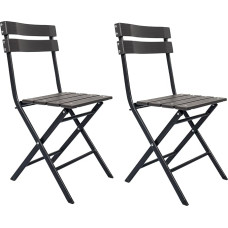 Rebecca Mobili 2 sulankstomų kėdžių rinkinys Lauko sodo kėdės Plastikinės plieninės pilkos juodos spalvos Sodo balkonas Baras Matmenys V x Š x D 78 x 37 x 45 cm Prekė RE6705