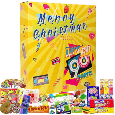 C&T 90s Sweets Advent Calendar 2023 | 24 x Retro Candy of the Nineties | Vintage Nostalgia Christmas Calendar with Sweets from Childhood