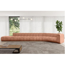 ALTDECOR Tilmo-L3-581 x 194 x 70 cm Abrikoso spalvos modulinė kampinė L formos modulinė sofa Gyvenamasis peizažas Sofa Grindų sofa Minkšta sofa