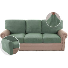 H.VERSAILTEX 2024 Neuer Trend, mehrteilige Sofabezüge, Stretch-Couchbezüge, passgenaue Sitze und Rückenkissen, 3 Sitzbezüge und 3 Rückenkissen, 2 Armlehnenbezüge, Loden Frost