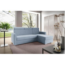 LIKMA Neli Kampinė L formos sofa 213 x 165 cm su miego funkcija (190 x 125 cm) Kampinė sofa su lovos dėže ir reguliuojamais galvos atlošais Gyvenamasis kraštovaizdis Sofa su laikymo vieta Minkšti baldai Sofa
