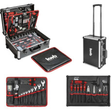 kwb 175 dalių užpildyta vežimėlio įrankių dėžė su tvirtu aliuminio dėklu Didelis įrankių rinkinys, skirtas meistrams ir amatininkams, rakinamas 2 raktais