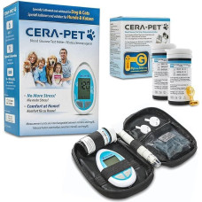 Gliukozės kiekio kraujyje matuoklis gyvūnams, tinkamas šunims ir katėms, vertinga pakuotė: Papildoma 50 gliukozės kiekio kraujyje nustatymo juostelių ir 50 lancetų ekonominėje pakuotėje