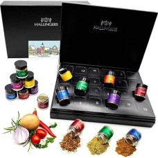 Hallingers Nostalgic Old Town - Luxury Advent Calendar, High-Quality Spices Intense Aroma in Screw Jars, Hand-Picked Variety (Set) - Gift Ideas Christmas & Gifts Advent Calendar