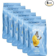 Joerges Gorilla Café Cream 6 x 1000 g 100% tradicinės arabikos pupelės Ideal Fully Automatic Crema Harmonic Aroma Low Caffeine Content Light Roasting Sandėliavimo pakuotė