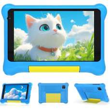 Children's Tablet, 7 Inch, Android Tablet for Children, 5GB RAM + 32GB ROM + 128GB Expandable, Wi-Fi, Bluetooth, Type-C, Kids Tablet with Drop-Proof Protective Case, Blue