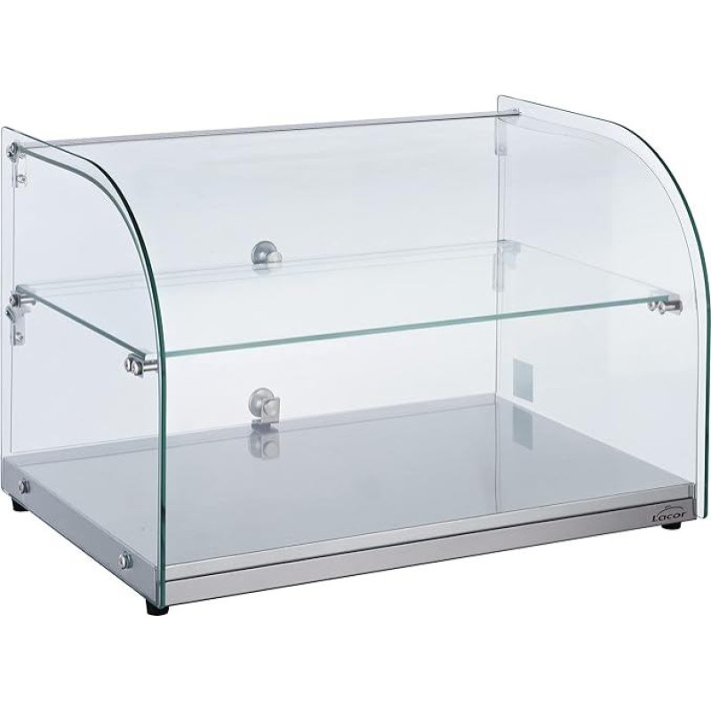 LACOR Neutra 69601 Stiklinė maisto produktų duonos dėžė, tortų vitrina, nerūdijantis plienas 55,4 x 37,6 x 37 cm 45 L, krištolo skaidrumo