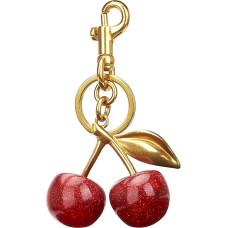 Cherry Keyring Handbag Pendant Cherry Accessory Mother's Day Birthday Ideas, gold-coloured, S