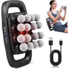 16-Head Massage Gun, Massager with 30 Adjustable Speeds and 3 Massage Modes, Massage Gun with Red Light for Back Neck Leg Thigh Shoulder Feet Relaxation (01)