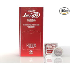 Lucaffè - 150 kavos kapsulių 44 mm, be kofeino, ESE kavos padėkliukai, kavos aparatas, aukščiausios kokybės mišinys itališkai espreso kavai, tamsiai skrudintas