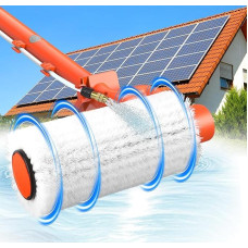 Elektrinis teleskopinis plovimo šepetys su teleskopine rankena 6,5 m - PV sistemos valymo ritininis plovimo šepetys | ištraukiami teleskopiniai strypai langams, terasos stogui, konservatorijos valymui