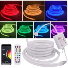 Xunata 3M WiFi 220V Neon LED Strip, IR Remote Control Wifi Wireless Smart Phone Controlled, SMD 5050 IP67 Waterproof Diffusion Silicone Neon Flex LED Tube, Compatible with Alexa Google Assistant