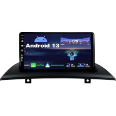 Android 13 IPS Car Radio Suitable for BMW X3 E83 (2004-2012) - Built-in CarPlay / Android Car - Reversing Camera Free - 2G + 32G - Steering Wheel Control DAB Fast Boot WiFi 4G Bluetooth DSP - 2 DIN 9