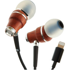 Symphonized® iPhone Headphones Apple MFI Certificate, Headphones with Cable, iPhone, Noise Cancelling Headphones In Ear, 8 mm Bass, 3D Sound Made of Bubinga Wood, Volume Control iPhone and iPad NRG