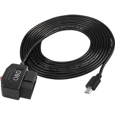 XMSJSIY OBD/OBD2 to Micro USB Power Cable for Dash Camera OBDII Power Cable Adapter Charging Wire 12.8V - 36V / 11.6V - 36V to 5V 3A Monitoring/Acc Mode 3.5M