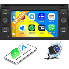 2G + 64G CAMECHO Android 13 Car Radio with Navigation System for Ford Focus Transit S-Max C-Max Kuga Mondeo, Double DIN Car Radio with Carplay Android Car, 7 Inch Screen RDS/FM Bluetooth and USB +