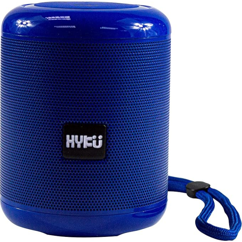 HYKU - 519 Portable Bluetooth Speaker with Hands-Free Microphone, Waterproof and FM Radio Function (Blue)