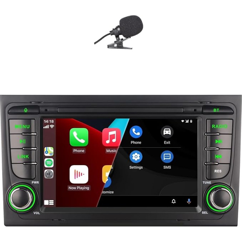 Double DIN Radio for Audi A4 B6 B7 Radio Audi S4 RS4 Sportback Bluetooth Radio with Wireless Carplay Wireless Android Car Audi A4 Car Radio Touch Display Car Radio Carplay Screen AM FM RDS Radio