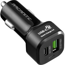 ARCANITE Car Charger, 45W Fast USB Charger with Two Ports - USB-C PD3.0 (27W), USB-A QC3.0 (18W), Premium+