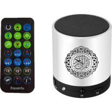 Kellegour Mini Bluetooth Speaker, Digital Quran Speaker, Light Bluetooth Speaker, Electronic Talking Digital Quran Player, USB Rechargeable, 8GB TF FM, with Remote Control, (Silver)