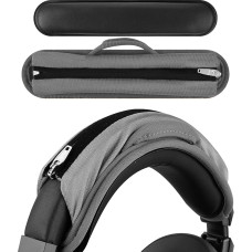 Geekria Medium Velcro Cover + Headband Pad Set/Headband Protector with Zipper/DIY Installation No Tools Needed, Compatible with ATH Bose B JBL Hyperx Sony Headphones (Grey)