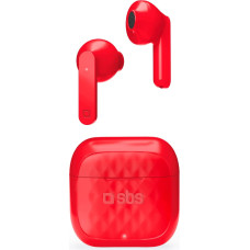 SBS TWS Air Free Wireless Headphones with Multifunction Touch Control, Charging Dock, Ideal for Music and Calls up to 3.5 Hours in a Row, Includes Headphones - Red