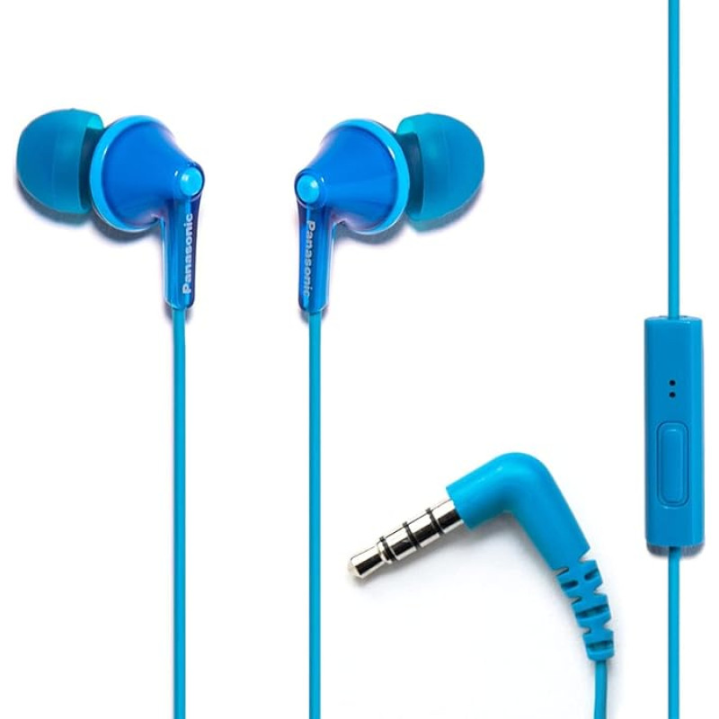 PANASONIC RP-TCM125-A TCM125 Earbuds with Remote And Microphone (Blue)