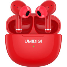 UMIDIGI Bluetooth Headphones, Wireless Earbuds, AirBuds Pro In-Ear Headphones, Wireless Bluetooth 5.1 Con 3 HD Microphono, Sports In-Ear, IPX5 Waterproof, Storage Box with Charging Function (Red)