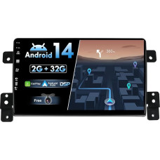 BXLIYER Android 14 IPS Car Radio Suitable for Suzuki Grand Vitara (2005-2015) - Built-in CarPlay Android Car - Free Reversing Camera - 2G + 32G - 9 Inch 2 DIN - DSP DAB Steering Wheel Control 4G Fast