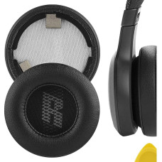 Geekria QuickFit Protein Leather Replacement Ear Pads for JBL Live 460NC Wireless On-Ear Headphones Ear Pads, Ear Cups Repair Parts (Black)